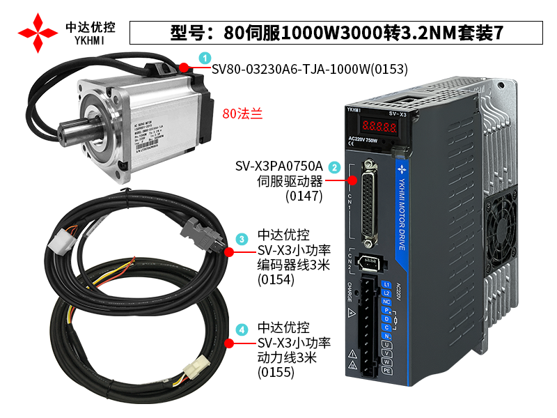 80伺服1000W3000转3.2NM套装7