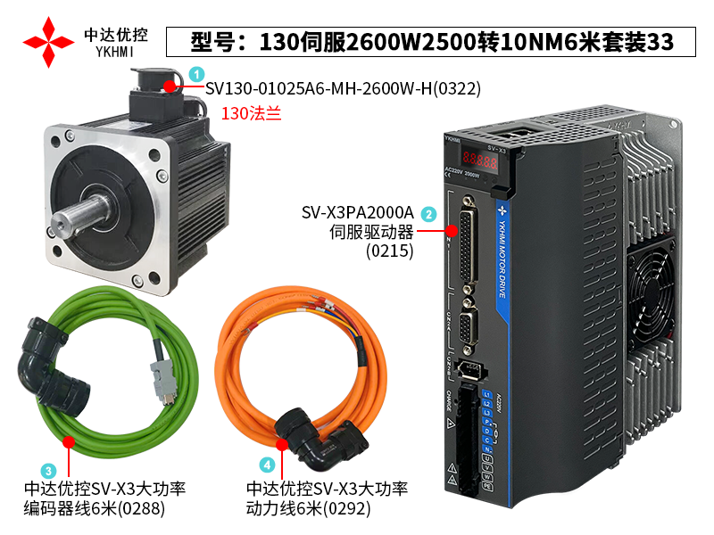 130伺服2600W2500转10NM6米套装33