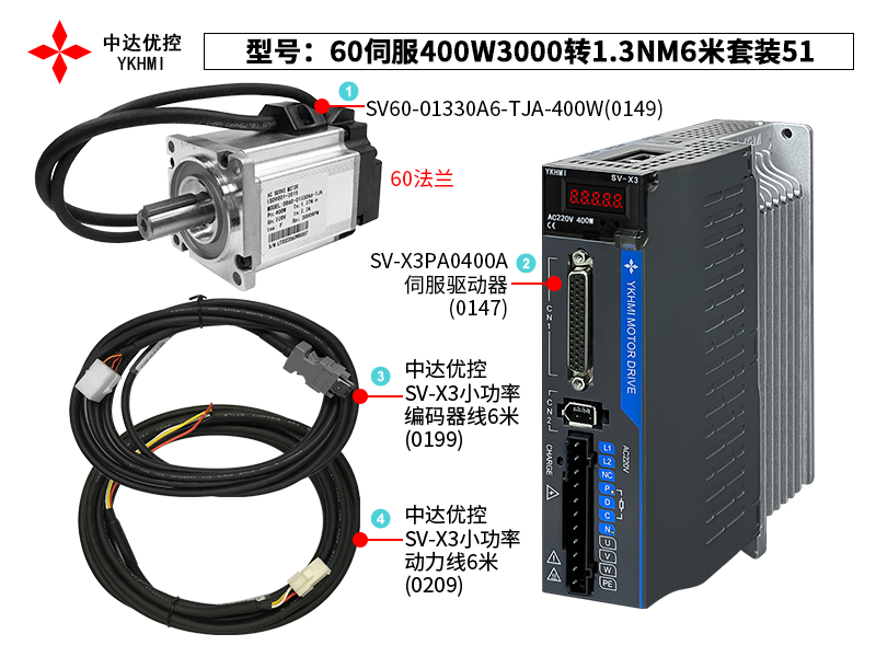60伺服400W3000转1.3NM6米套装51